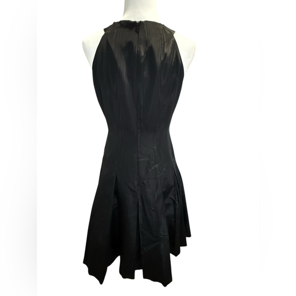 David Meister Black Taffeta Midi Dress Velvet Bow Cocktail Evening Formal 6 - Picture 4 of 11